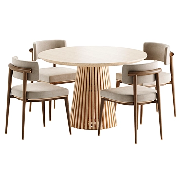 Modern 4-Piece Dining Set 3D model image 1 