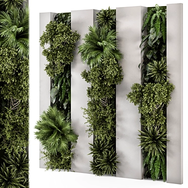 Concrete Base Vertical Garden Set 3D model image 1 