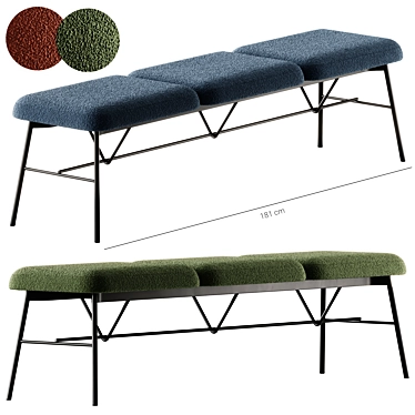  Chic Fabric Bench by Et al 3D model image 1 