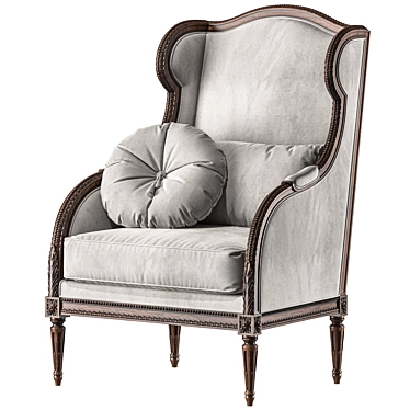 French Louis XVI Bergere Chair 3D model image 1 