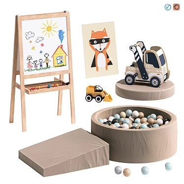 Kids Room Toy Decor Set 3D model image 1 