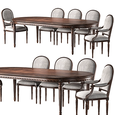 Elegant Artistic Table & Chair 3D model image 1 