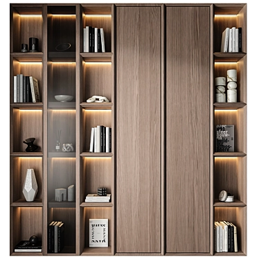 Multi-Format Modern Bookcase 3D Asset 3D model image 1 