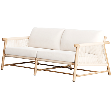 Coastal Teak Outdoor Sofa 3D model image 1 