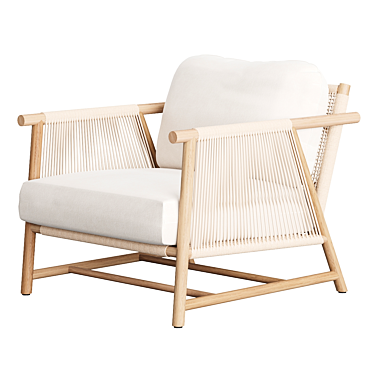 Coastal Teak Lounge Chair 3D model image 1 