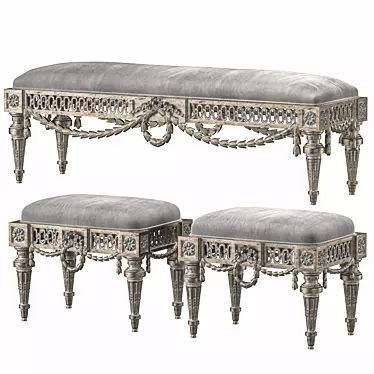 Vintage Roberto Louis Pouf Art 3D model image 1 