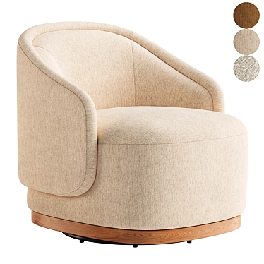 Luxurious Swivel Barrel Chair, Modern 3D model image 1 