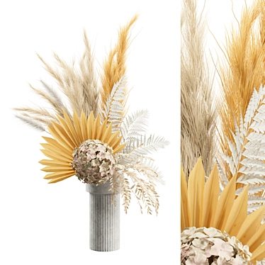 Elegant Pampas Vase Arrangement 3D model image 1 