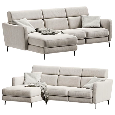 Natuzzi Greg C200 Corner Sofa 3D model image 1 