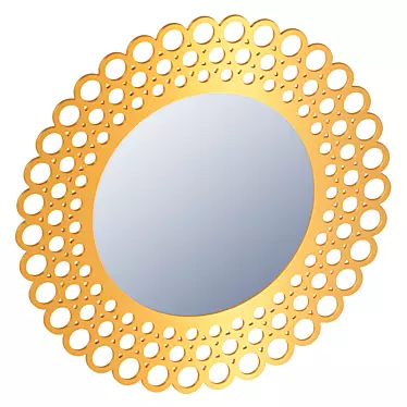 Gold Frame Wall Mirror 3D model image 1 