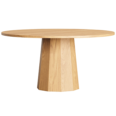 Sustainable Oak Pedestal Dining Table 3D model image 1 