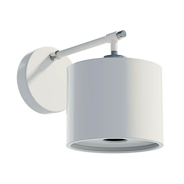 Industrial-style Polished Nickel Wall Light 3D model image 1 