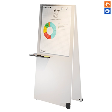 Customizable gumpo Flipchart Stand 3D model image 1 