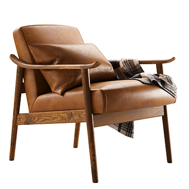 Retro Leather Lounge Chair 3D model image 1 