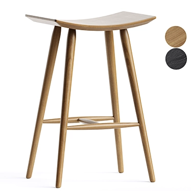 Sleek Ash Wood Barstool Classic 3D model image 1 