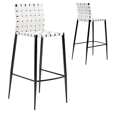 Hugge Bar Stool Metal Legs 3D model image 1 