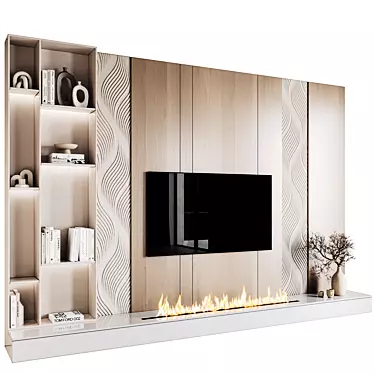 Modern TV Wall 06 Design 3D model image 1 