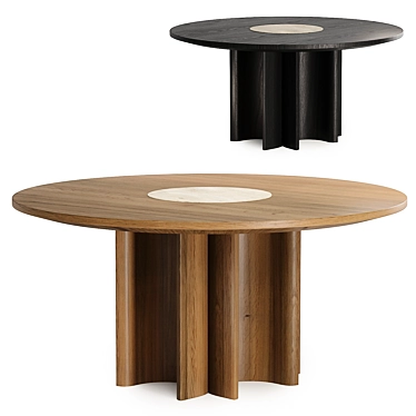 Elegant SILVA Table, Dual Color 3D model image 1 