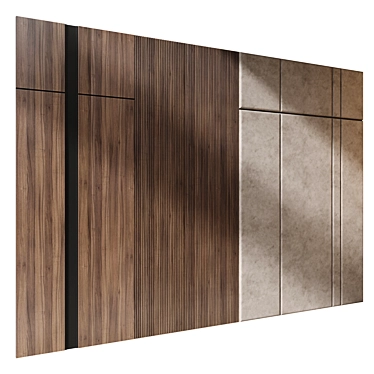 Versatile Wood and Fabric Wall Panels 3D model image 1 