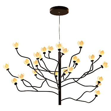 Elegant MOKUREN Pendant Light 3D model image 1 