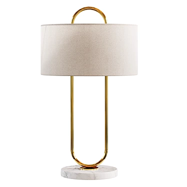 Modern Golden Marble Table Lamp 3D model image 1 