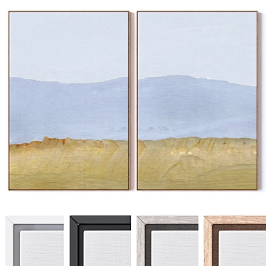 Wall Art Set with Frames 3D model image 1 