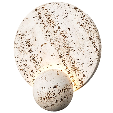 Travertine Disk LED Wall Lamp 3D model image 1 