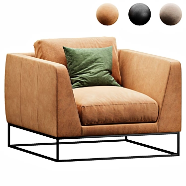 Crate&Barrel Delancey Leather Sofa 3D model image 1 