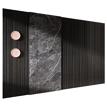 Modern Wood and Marble Panels 3D model image 1 