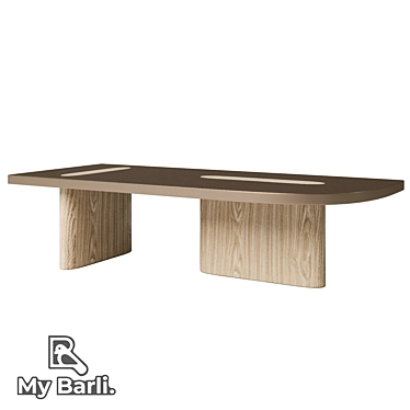 Japanese-inspired Stone Garden Coffee Table 3D model image 1 