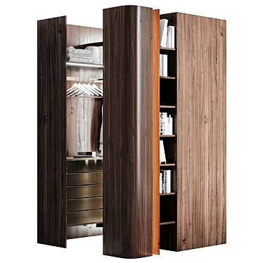 Modern Walk-In Wardrobe Set 3D model image 1 