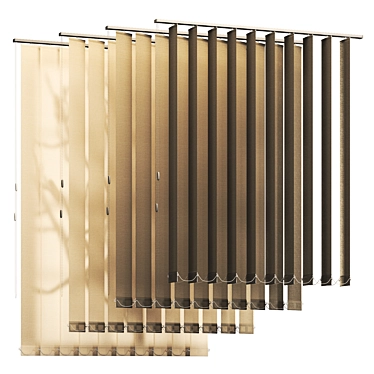 Customizable Fabric Vertical Blinds 3D model image 1 