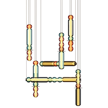 Curiousa Wave Chandelier Collection 3D model image 1 