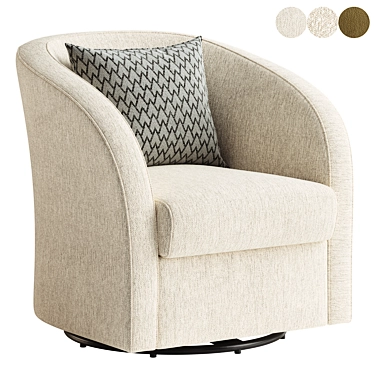 Elegant Megan Swivel Upholstered Chair 3D model image 1 