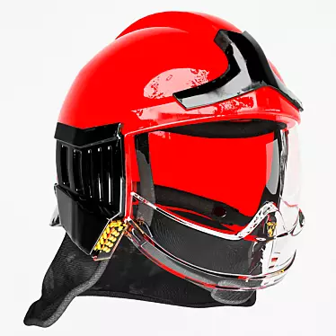 High-Quality 4K Firefighter Helmet 3D model image 1 