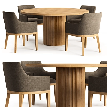 Teak Dining Set by Morgan 3D model image 1 