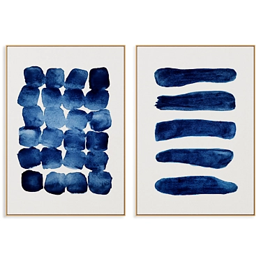 Modern Abstract Painting Frame Set 3D model image 1 