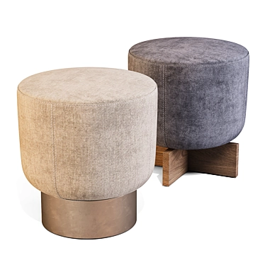 Modern Italian Pouf Set, Belt and Cross 3D model image 1 