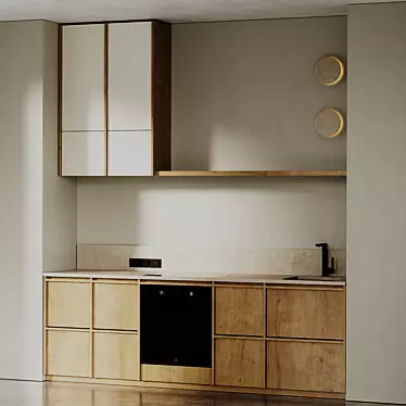 Kitchen set Modern Kitchen Minimal Wood Japandi 04