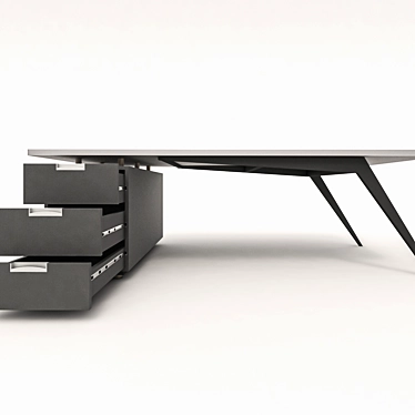 Modern 3-Drawer Table 3D model image 1 