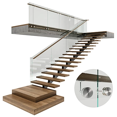 Contemporary Staircase No42 3D model image 1 