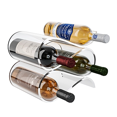 Modern Acrylic Wave Wine Holder 3D model image 1 