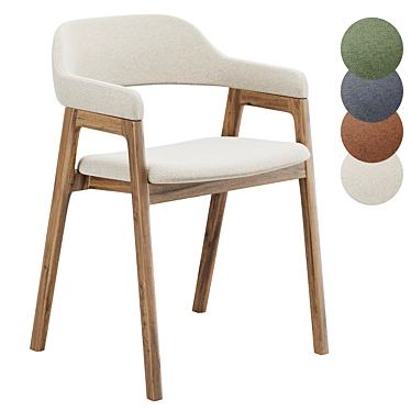 Modern Abilene Dining Armchair 3D model image 1 