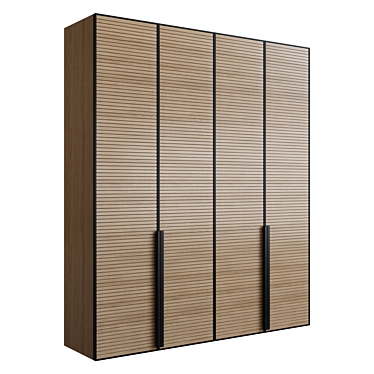 MDF Wardrobe with Lighting 3D model image 1 