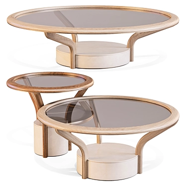 Forest-Inspired Trio Tables Set 3D model image 1 