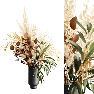 Elegant Pampas Vase Bouquet 3D model image 1 