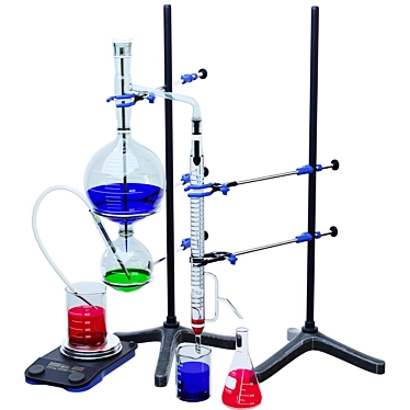 Enhanced Distillation Equipment Set 3D model image 1 