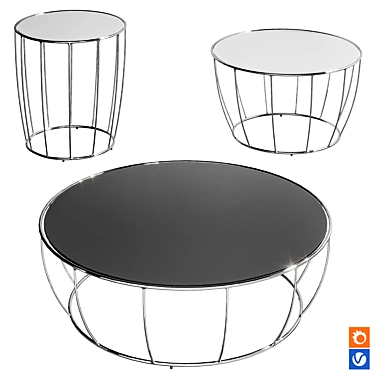  Modern Adjustable Dining Table 3D model image 1 