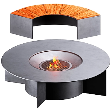 Modern Fire Pit Fireplace Design 3D model image 1 