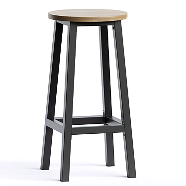 Industrial Style Metal Counter Stool 3D model image 1 